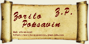 Zorilo Popsavin vizit kartica